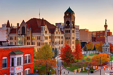 Buildings at sunset in Pennsylvania